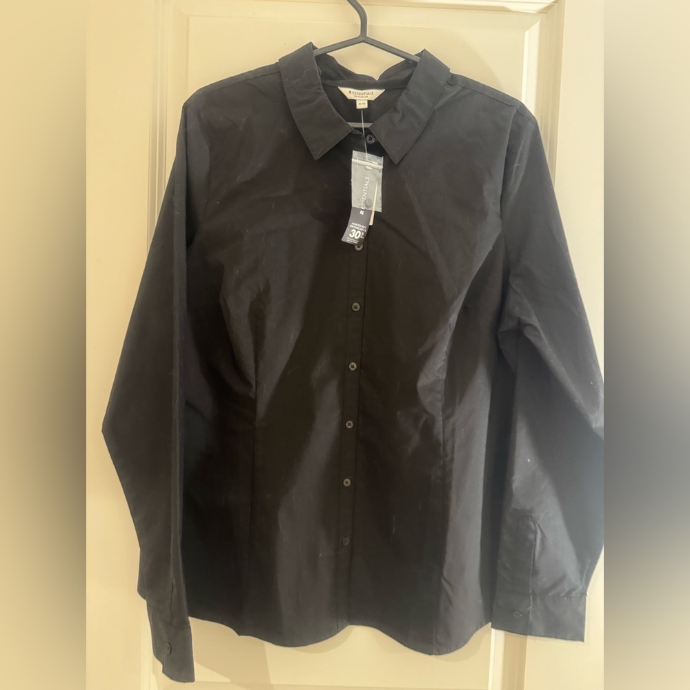Women’s black button down